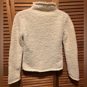 Frost Faux Sherpa Cream/Ivory Mock Neck Sweater